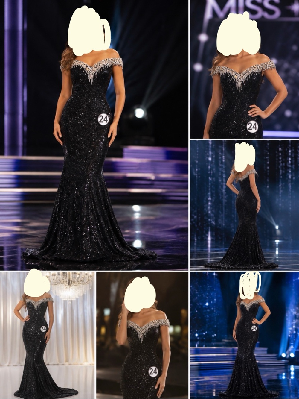 Jovani Black Sequin Off-Shoulder Gown - Picture 3 of 3